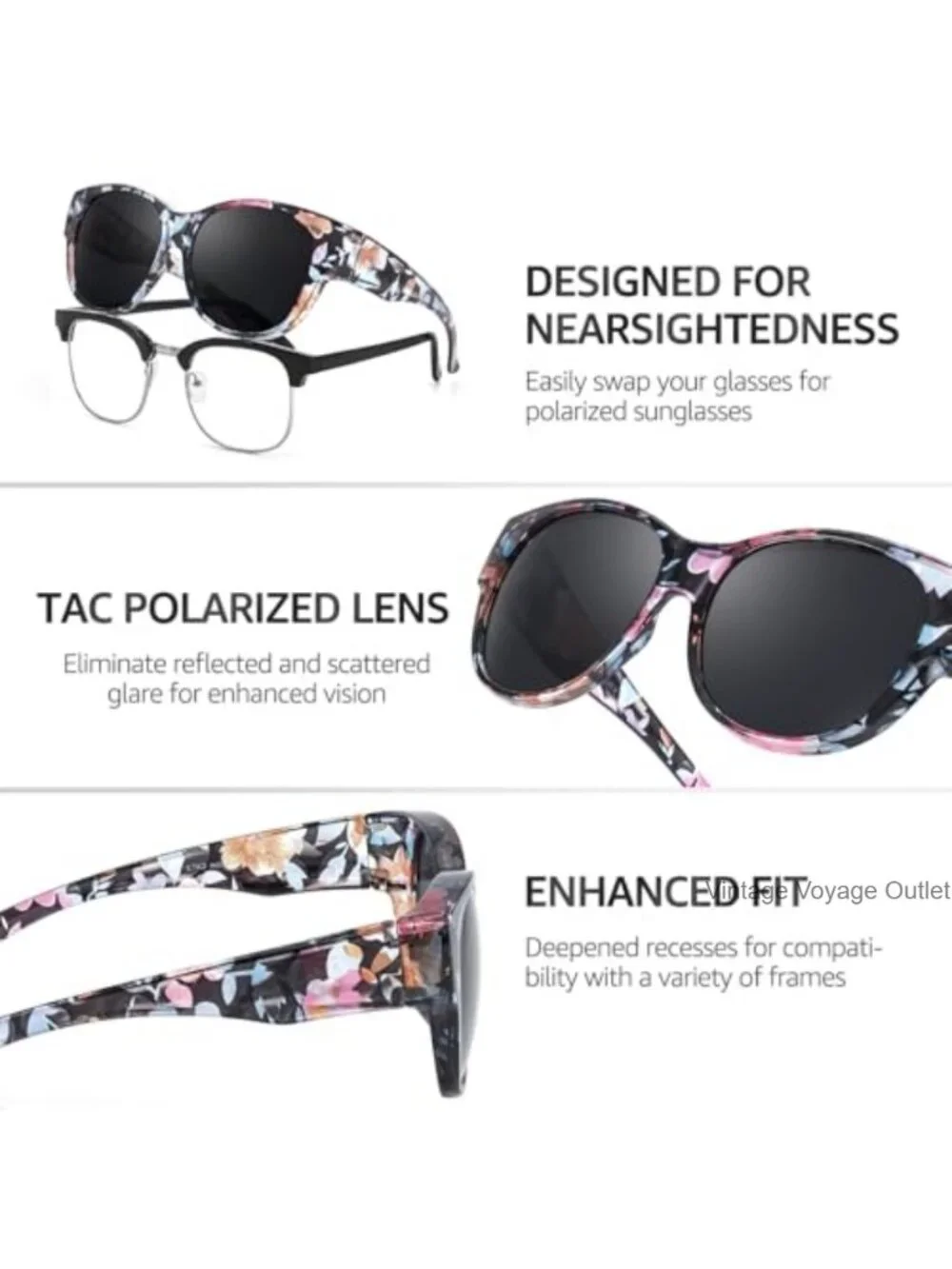 Oversized Polarized Fit Over Sunglasses for Women UV400 Protection Driving Beach
